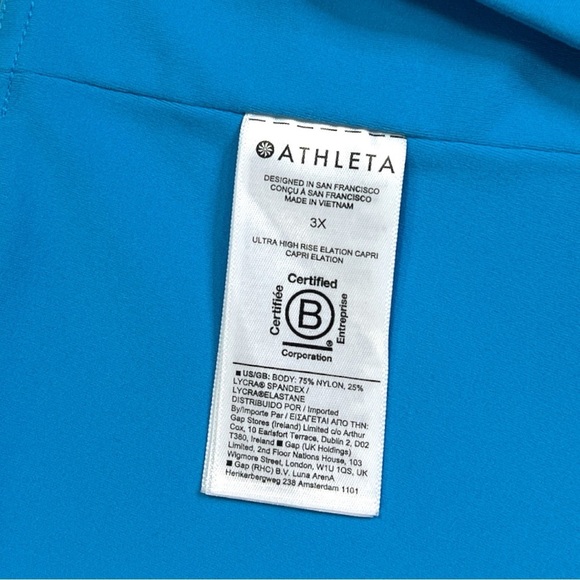 Athleta Ultra High Rise Elation Capri size 3X in Santorini Blue - Picture 5 of 7